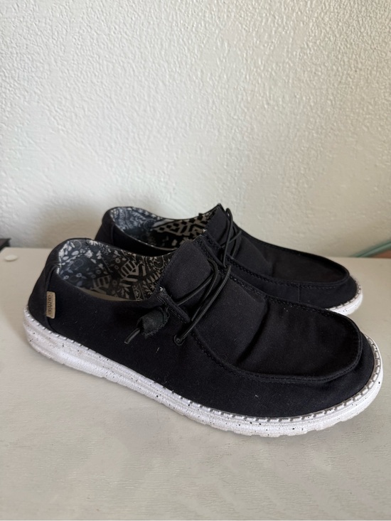 Hey Dude Shoes - Hey Dude Women's Size 10 Wendy Basic Black Odyssey Slip On Canvas Shoes
